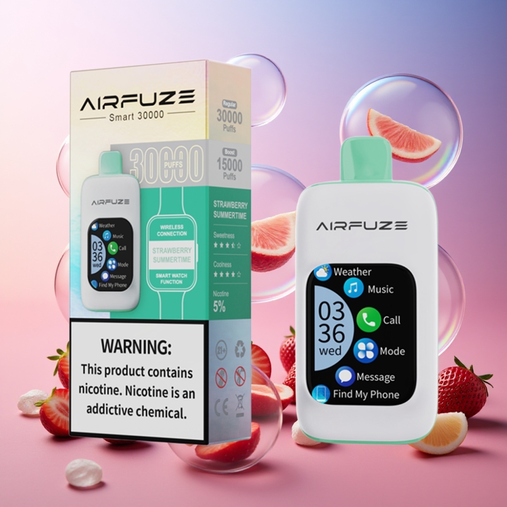 AirFuze Smart 30000 Puffs Disposable Pod - 5% Nikotin, 900mAh, Typ-C, Erdbeer-Sommerzeit, Schweiz großhandel