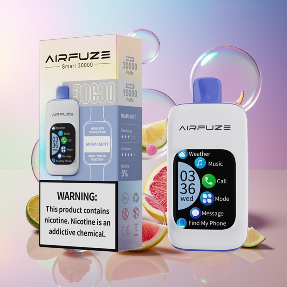 AirFuze Smart 30000 Puffs Disposable Pod – 5% Nikotin, 900mAh, Typ-C, Miami Minze, Schweiz Großhandel