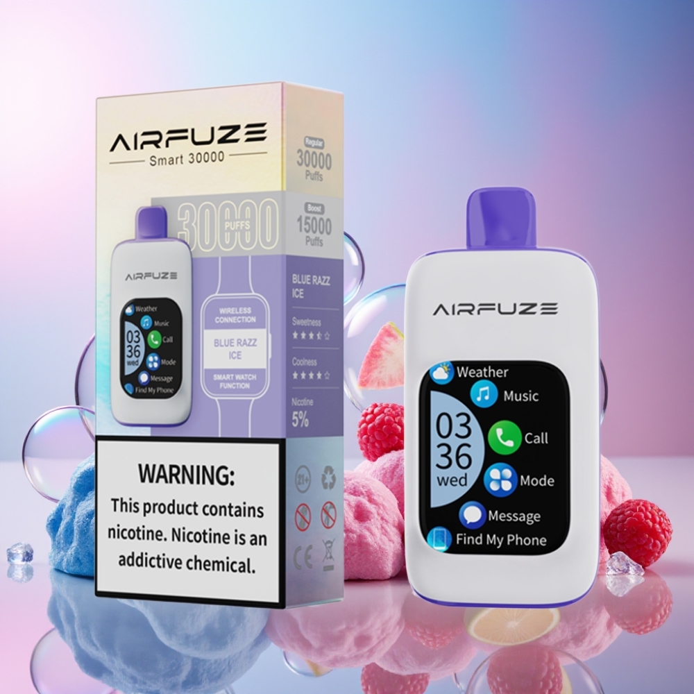 AirFuze Smart 30000 Puffs Disposable Pod - 5% Nikotin, 900mAh, Typ-C, Schweiz Großhandel, Blaue Himbeere Eis