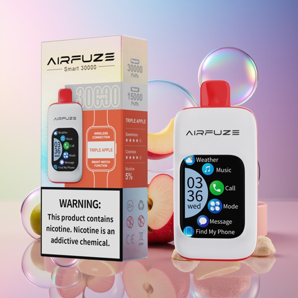 AirFuze Smart 30000 Puffs Disposable Pod – 5% Nikotin, 900mAh, Typ-C, Schweiz Großhandel – Dreifach Apfel