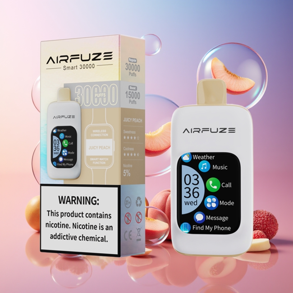 AirFuze Smart 30000 Puffs Disposable Pod - 5% Nikotin, 900mAh, Type-C, Juicy Peach (Saftiger Pfirsich) - Schweiz Großhandel