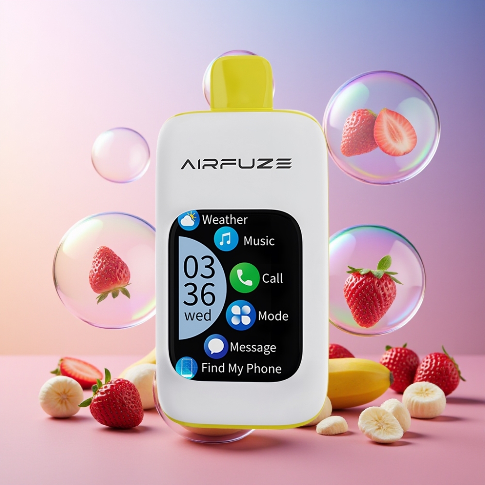 AirFuze Smart 30000 Puffs Disposable Pod Erdbeer-Banane 5% Nikotin 900mAh Type-C Schweiz Großhandel