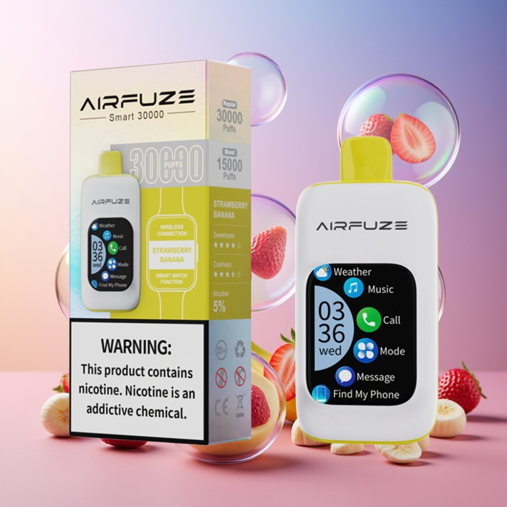 AirFuze Smart 30000 Puffs Disposable Pod Erdbeer-Banane 5% Nikotin 900mAh Type-C Schweiz Großhandel
