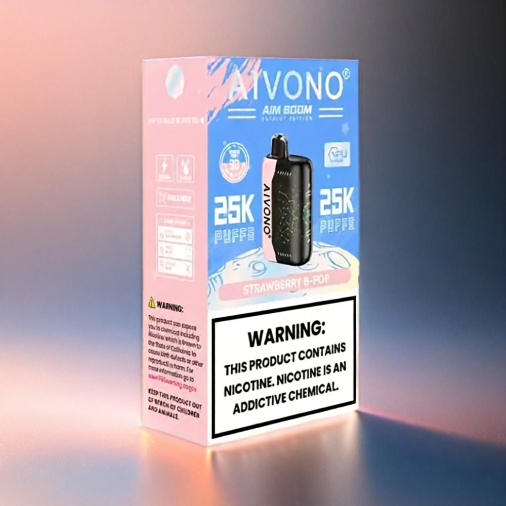 Aivono AIM BOOM 25000 Puffs Schweiz Großhandel – 28ml E-Liquid, 650mAh, Typ-C, Erdbeer B-Pop