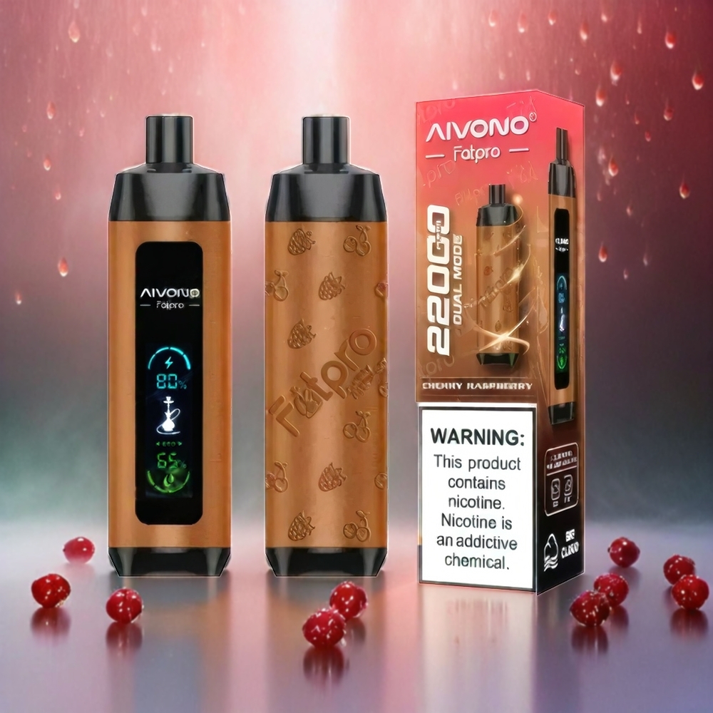 Aivono AIM FATPRO 22000 Puffs Schweiz Großhandel – 22000 Puffs, 28ml, Kirsch-Himbeer, 0%/2%/3%/5% Nikotin, 600mAh, 0.6 Ohm Mesh Coil