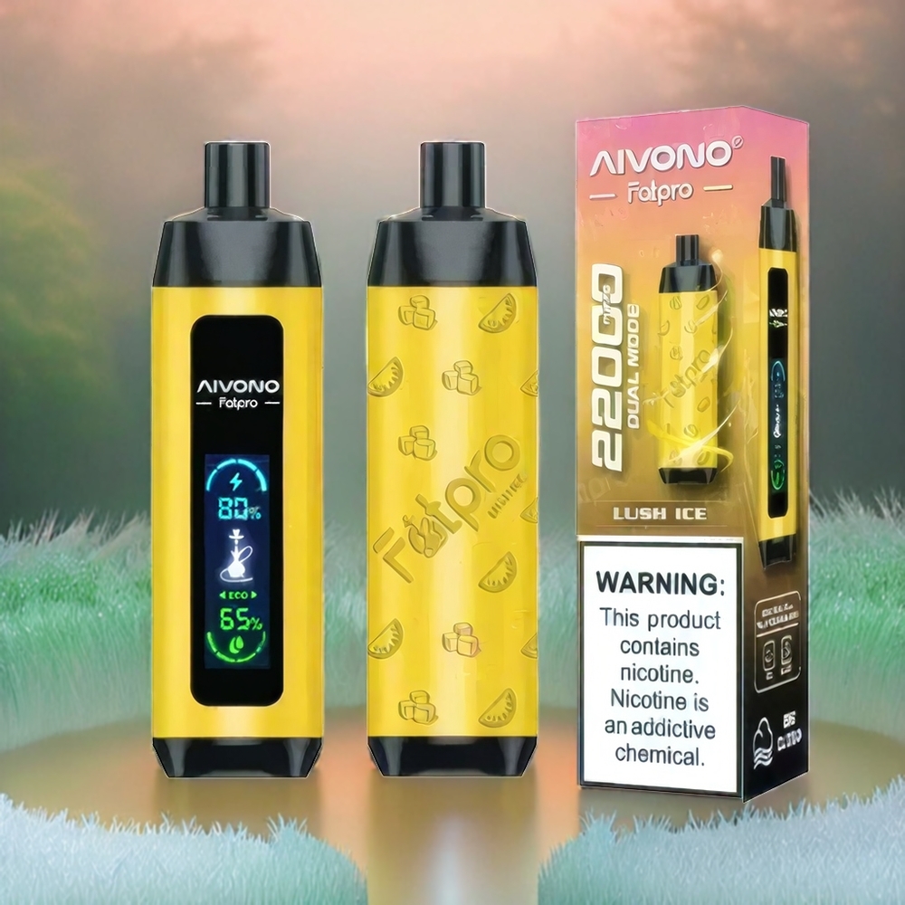 Aivono AIM FATPRO 22000 Puffs Schweiz Großhandel – 28ml E-Liquid, 10 Geschmacksrichtungen, 600mAh Ladegerät, 0,6 Ohm Mesh Coil, Lush Ice