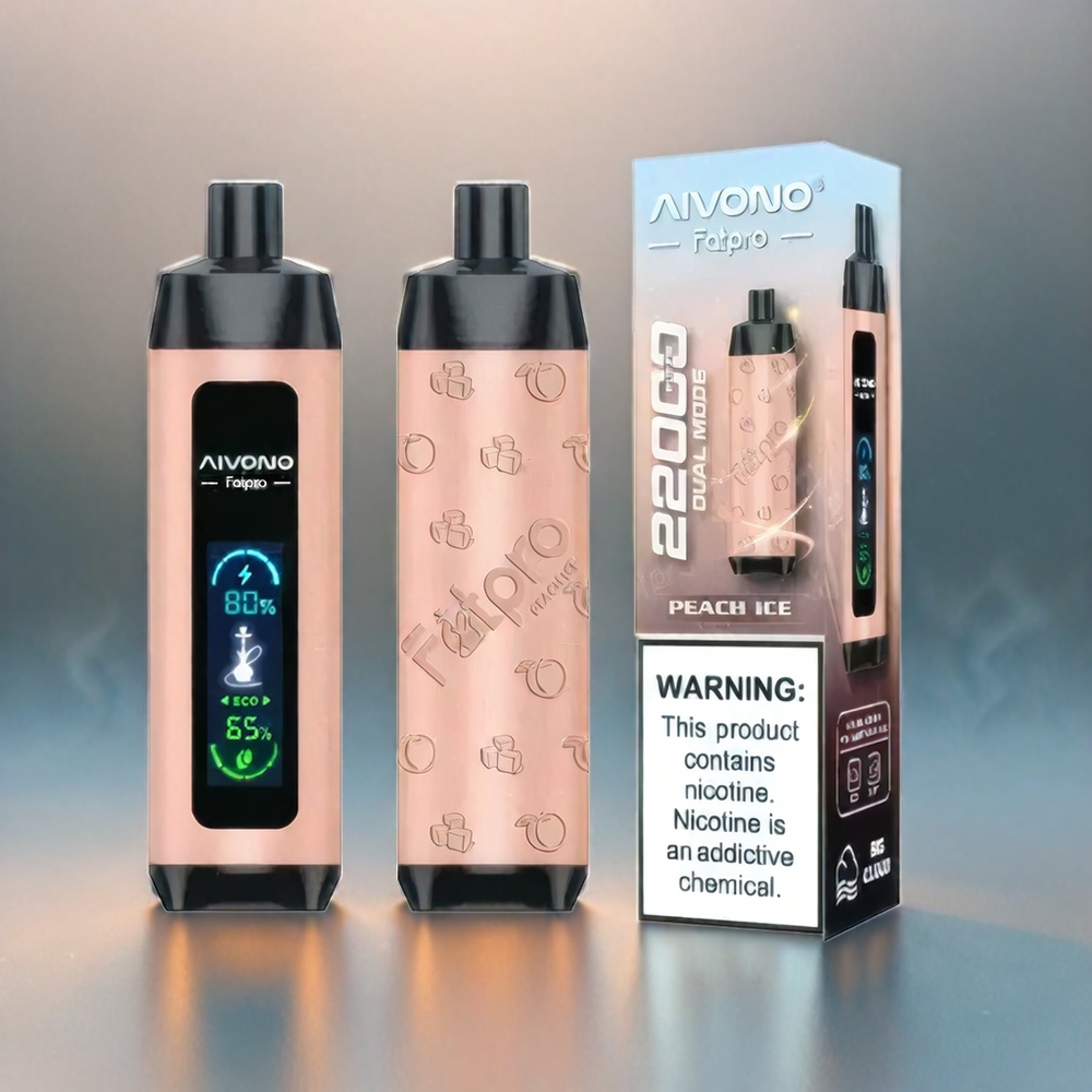 Aivono AIM FATPRO 22000 Puffs Schweiz Großhandel – 28ml E-Liquid, 10 Geschmacksrichtungen, 600mAh, Pfirsich Eis