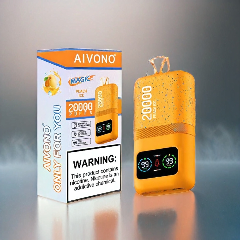 Aivono AIM MAGIC 20000 Puffs Schweiz Großhandel – 20.000 Züge, 5% Nikotin, LCD-Display, Typ-C, Pfirsich Eis