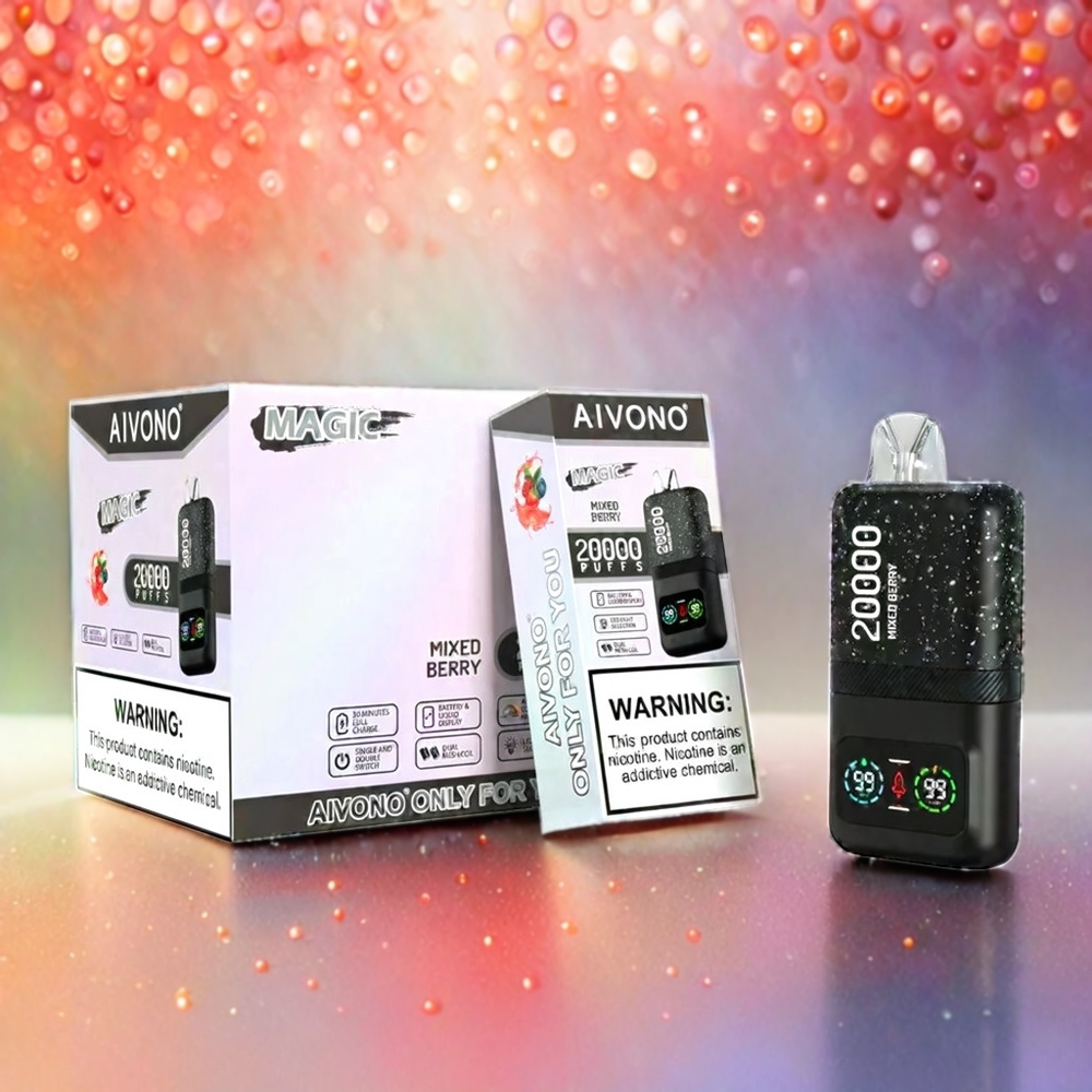 Aivono AIM MAGIC 20000 Puffs Schweiz Großhandel – Bis zu 20.000 Züge, 5% Nikotin, Typ-C-Aufladung, Mixed Beere