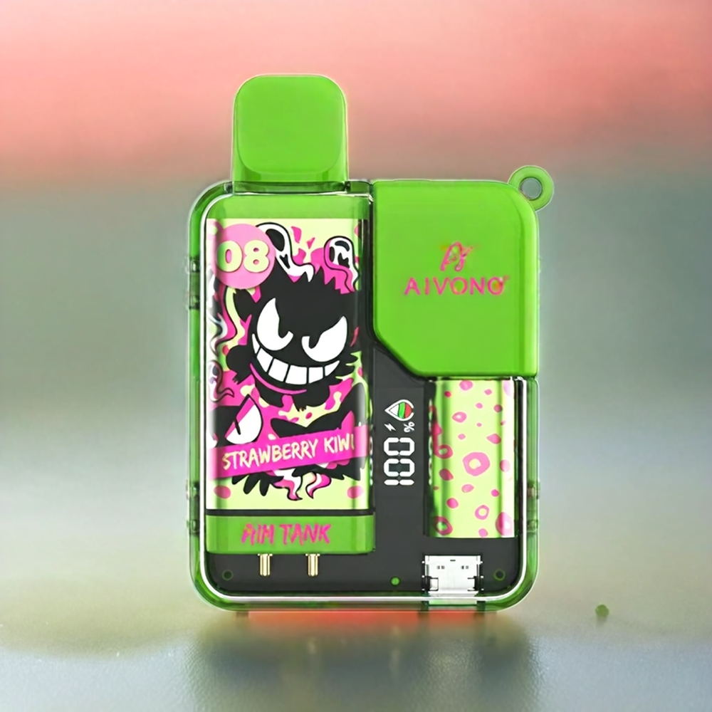 Aivono AIM-TANK 9500 Puffs Schweiz Großhandel - 18ml E-Liquid, 650mAh Akku, LCD Display, Erdbeere Liwi Geschmack