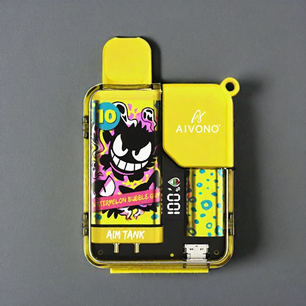 Aivono AIM-TANK 9500 Puffs Schweiz Großhandel – 18ml E-Liquid, 650mAh Akku, LCD Display, Wassermeloneneis Kaugummi Geschmack