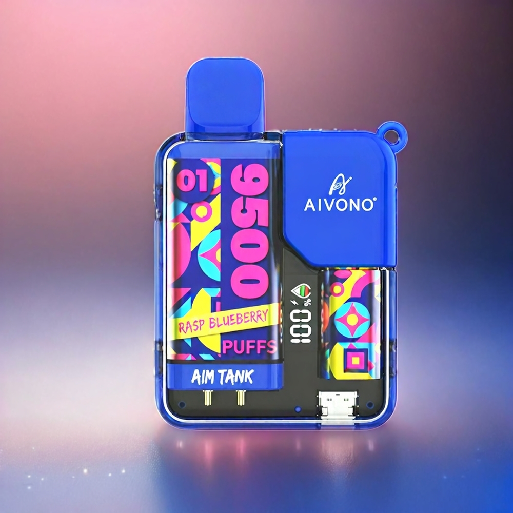 Aivono AIM-TANK 9500 Puffs Schweiz Großhandel mit 18ml E-Liquid, 650mAh Akku und Rasp Blueberry Geschmack