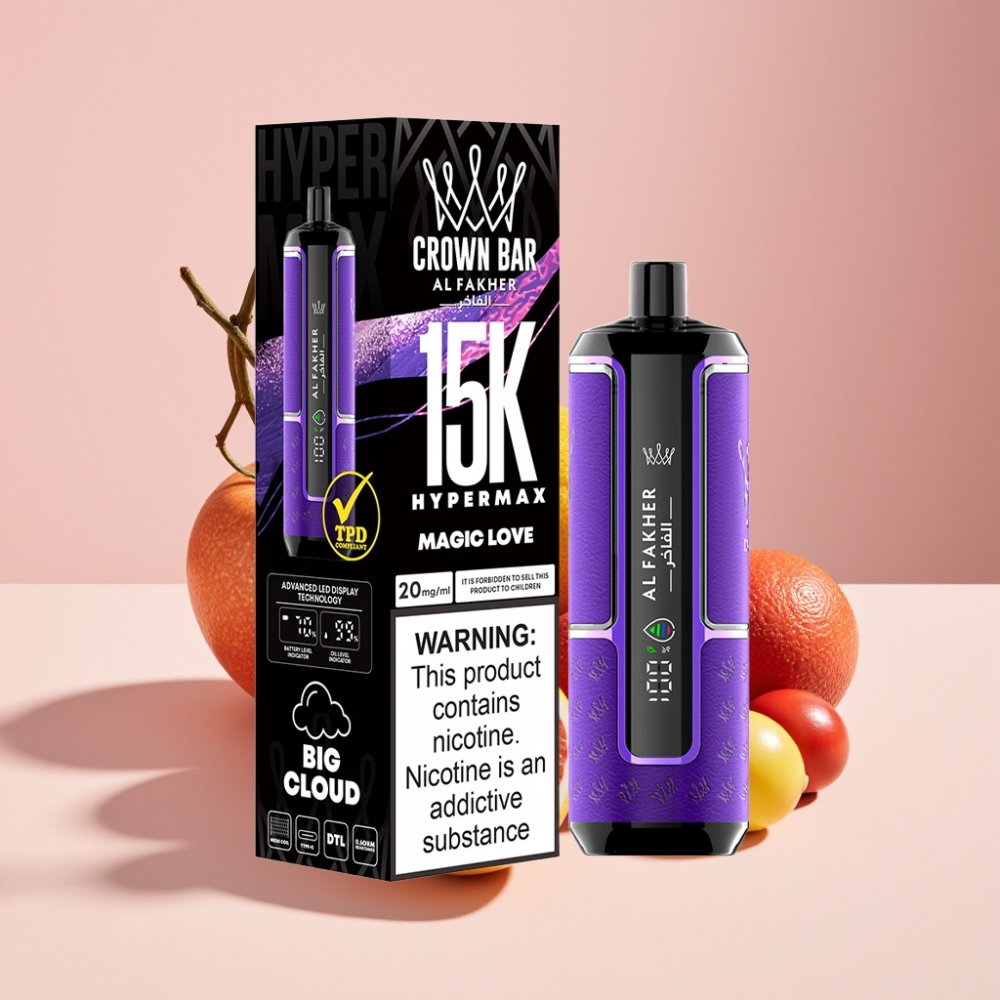 Al Fakher Crown Bar 15K Hypermax Einweg-Vape Kit Schweiz Großhandel – 22ml, 600mAh, 15.000 Züge
