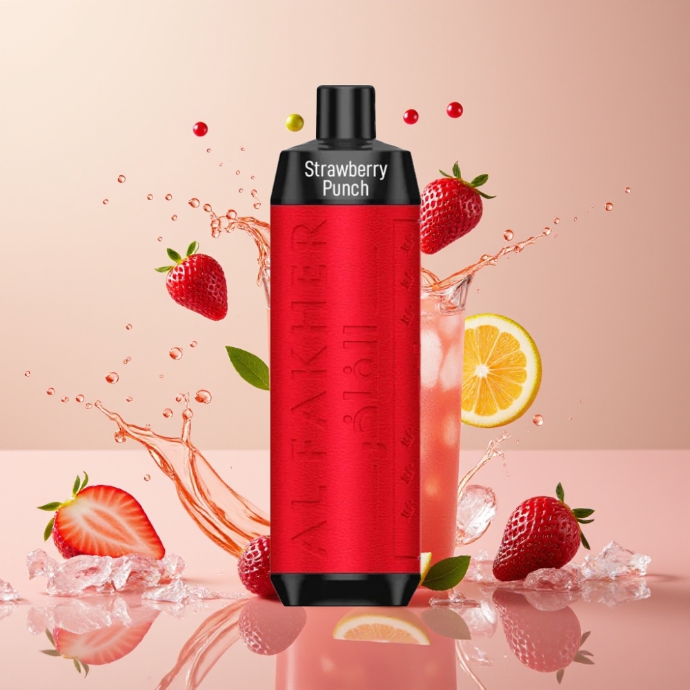 Al Fakher Crown Bar 8000 Crystal Einweg-Vape Erdbeer Punch – 18ml, 5mg Nikotin, 8000 Züge, Schweiz Großhandel
