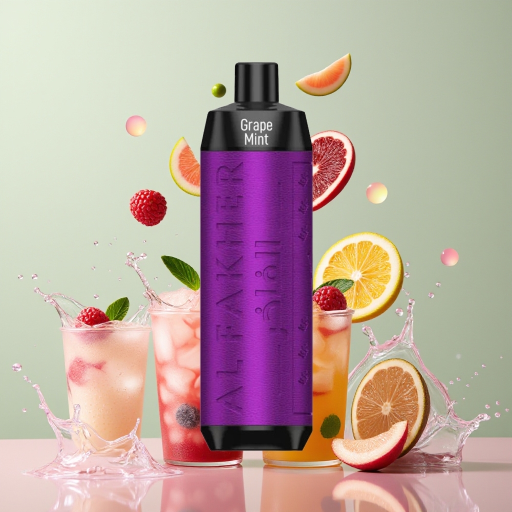 Al Fakher Crown Bar 8000 Crystal Einweg-Vape Grape Minze – 18ml, 5mg Nikotin, 8000 Züge, Schweiz Großhandel