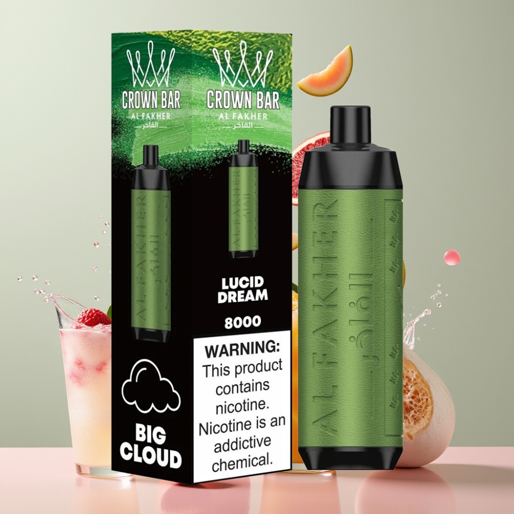 Al Fakher Crown Bar 8000 Crystal Einweg-Vape Luzider Traum – 18ml, 5mg, 8000 Züge, Schweiz Großhandel