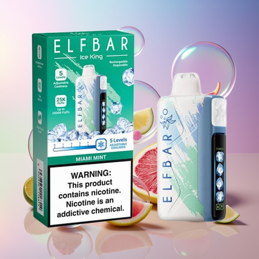 Elf Bar Ice King 40000 Puffs Einweg-Vape Miami Minze – 40.000 Züge, 20ml, 5% Nikotin, Schweiz Großhandel