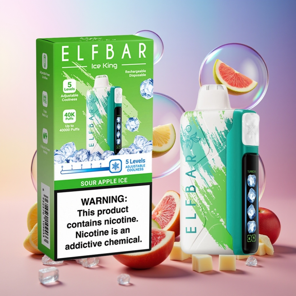 Elf Bar Ice King 40000 Puffs Einweg-Vape Sauergrün-Eis – 40.000 Züge, 20ml, 5% Nikotin, Schweiz Großhandel