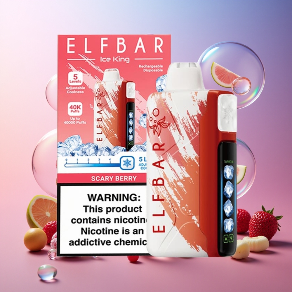 Elf Bar Ice King 40000 Puffs Einweg-Vape Schweiz Großhandel – 20ml E-Liquid, 5% Nikotin, 850mAh Akku, LCD-Display, Scary Berry (Gruselbeere)