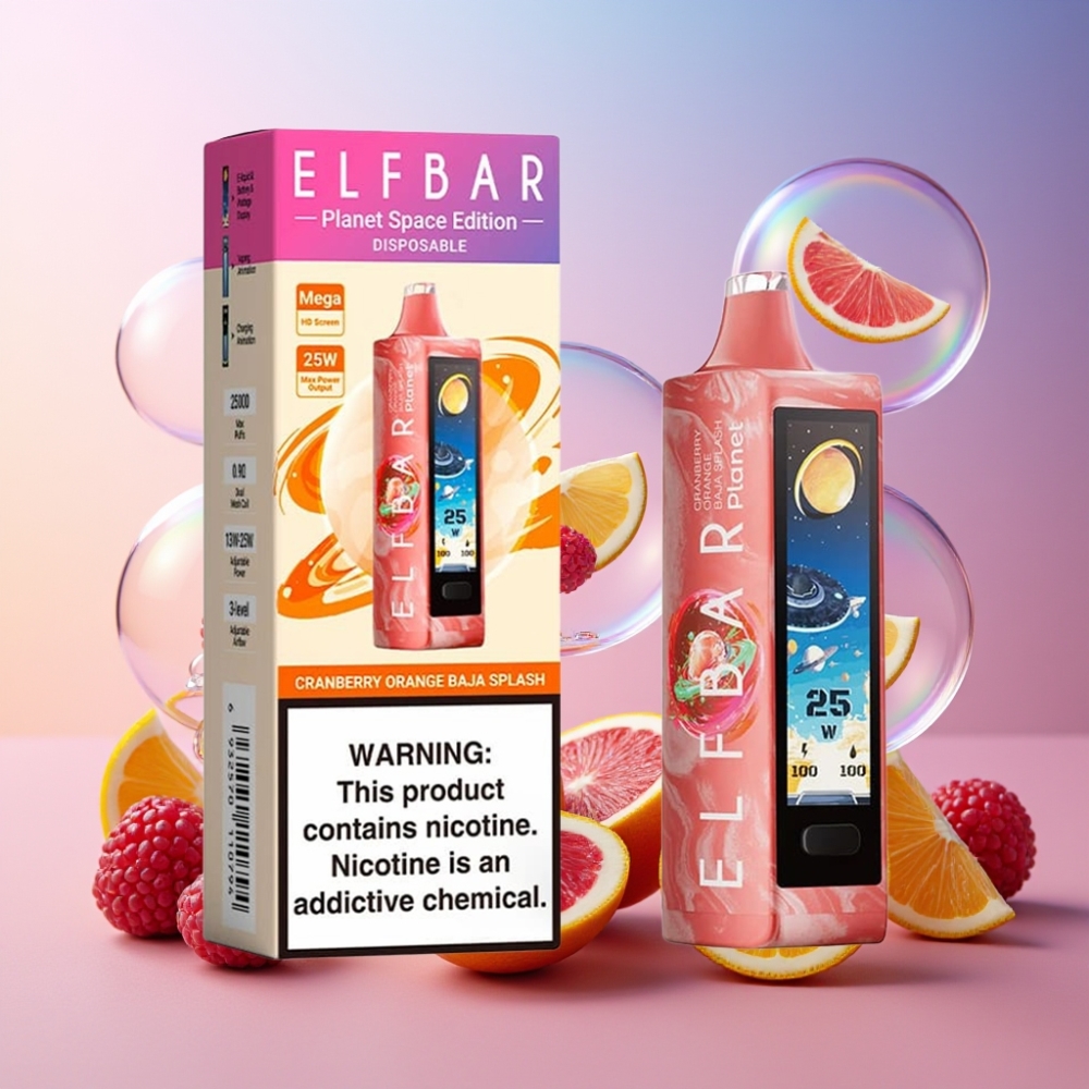 Elf Bar Planet 25000 Puffs Einweg-Vape Cranberry Orange Baja Splash - 5% Nikotin, 18ml, wiederaufladbar, Schweiz Großhandel