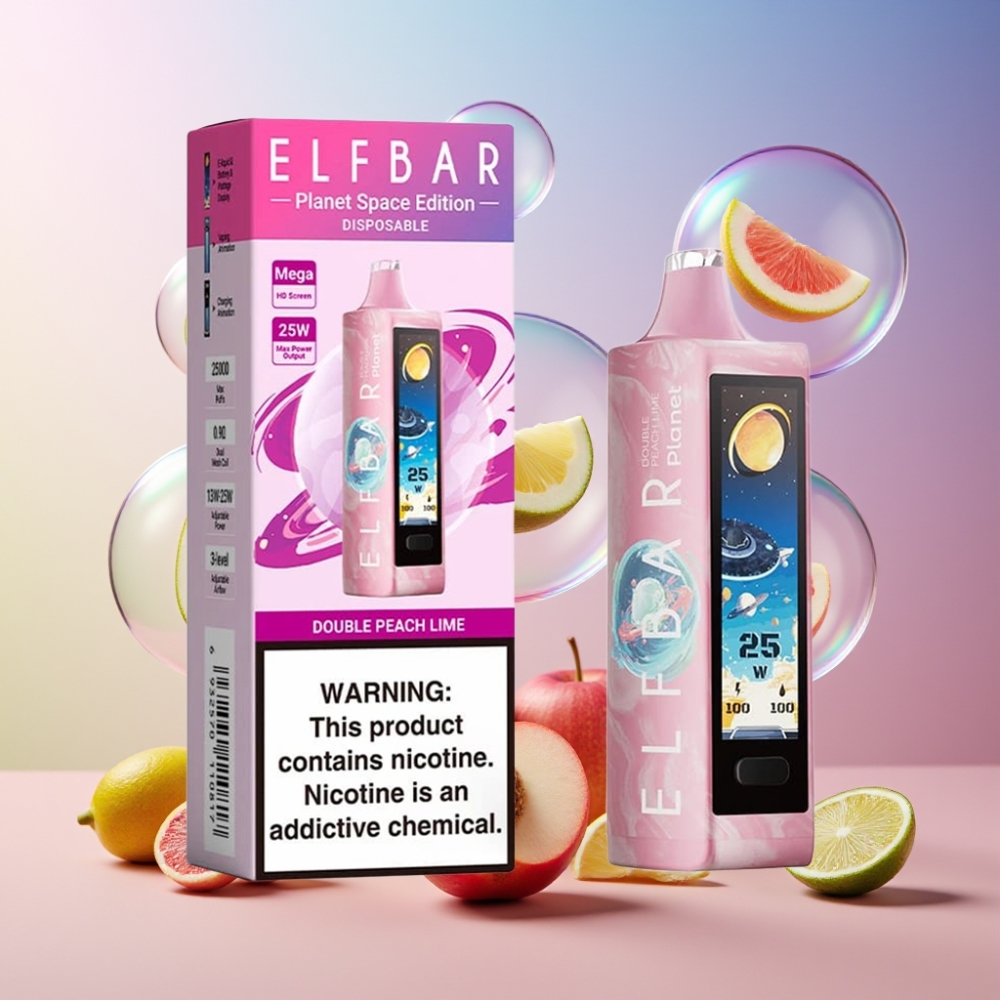 Elf Bar Planet 25000 Puffs Einweg-Vape Doppelter Pfirsich Limette, 5% Nikotin, 18ml, 800mAh, Schweiz Großhandel