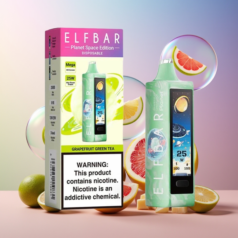 Elf Bar Planet 25000 Puffs Einweg-Vape Grapefruit Grüner Tee mit 5% Nikotin, 18ml, 800mAh, Schweiz Großhandel