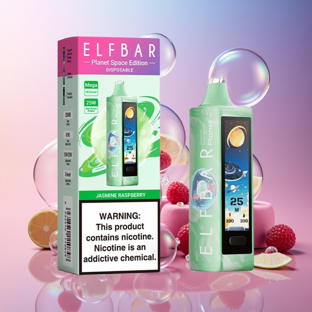 Elf Bar Planet 25000 Puffs Einweg-Vape Jasmin Himbeere - 5% Nikotin, 18ml, 800mAh, Schweiz Großhandel