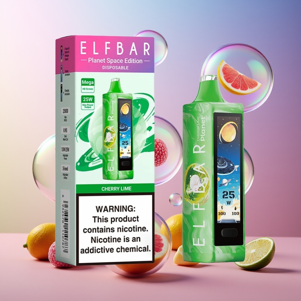 Elf Bar Planet 25000 Puffs Einweg-Vape Kirschlimette, 5% Nikotin, 18ml, 800mAh, Schweiz großhandel
