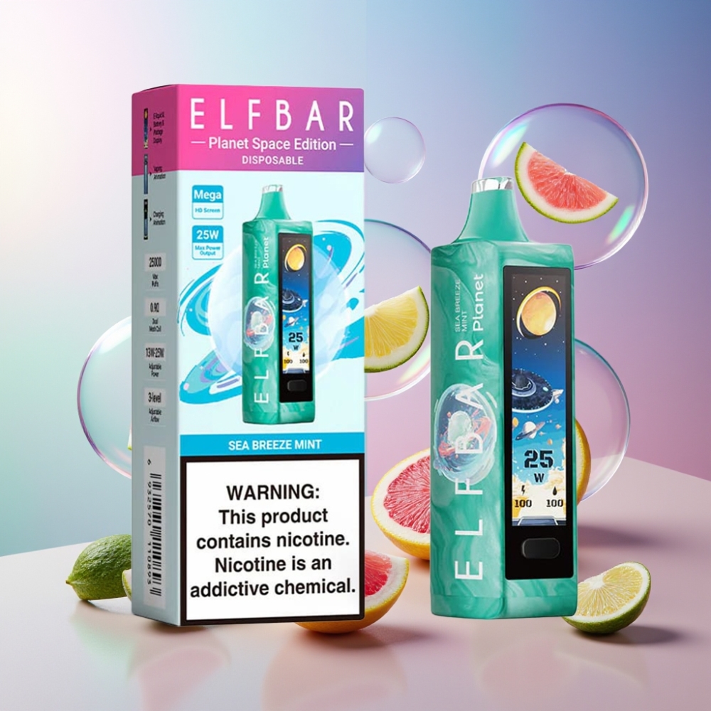 Elf Bar Planet 25000 Puffs Einweg-Vape Meeresbrise Minze, 5% Nikotin, 18ml, 800mAh, Schweiz Großhandel