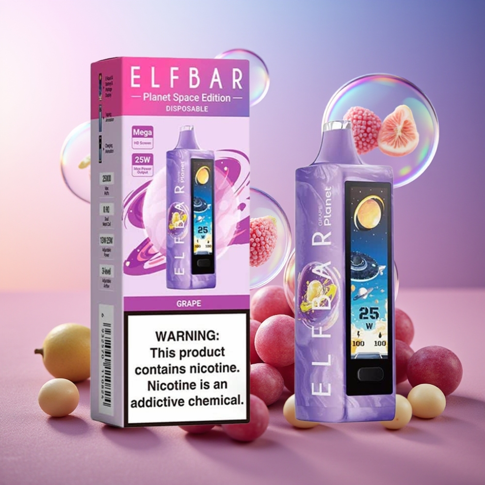 Elf Bar Planet 25000 Puffs Einweg-Vape Traube, 5% Nikotin, 18ml, 800mAh, Schweiz Großhandel