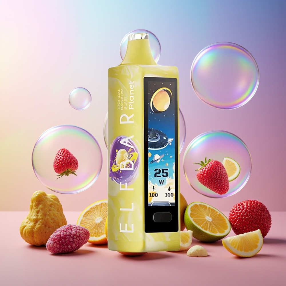 Elf Bar Planet 25000 Puffs Einweg-Vape Tropischer Regenbogen Blast mit 5% Nikotin, 18ml, 800mAh, Schweiz Großhandel