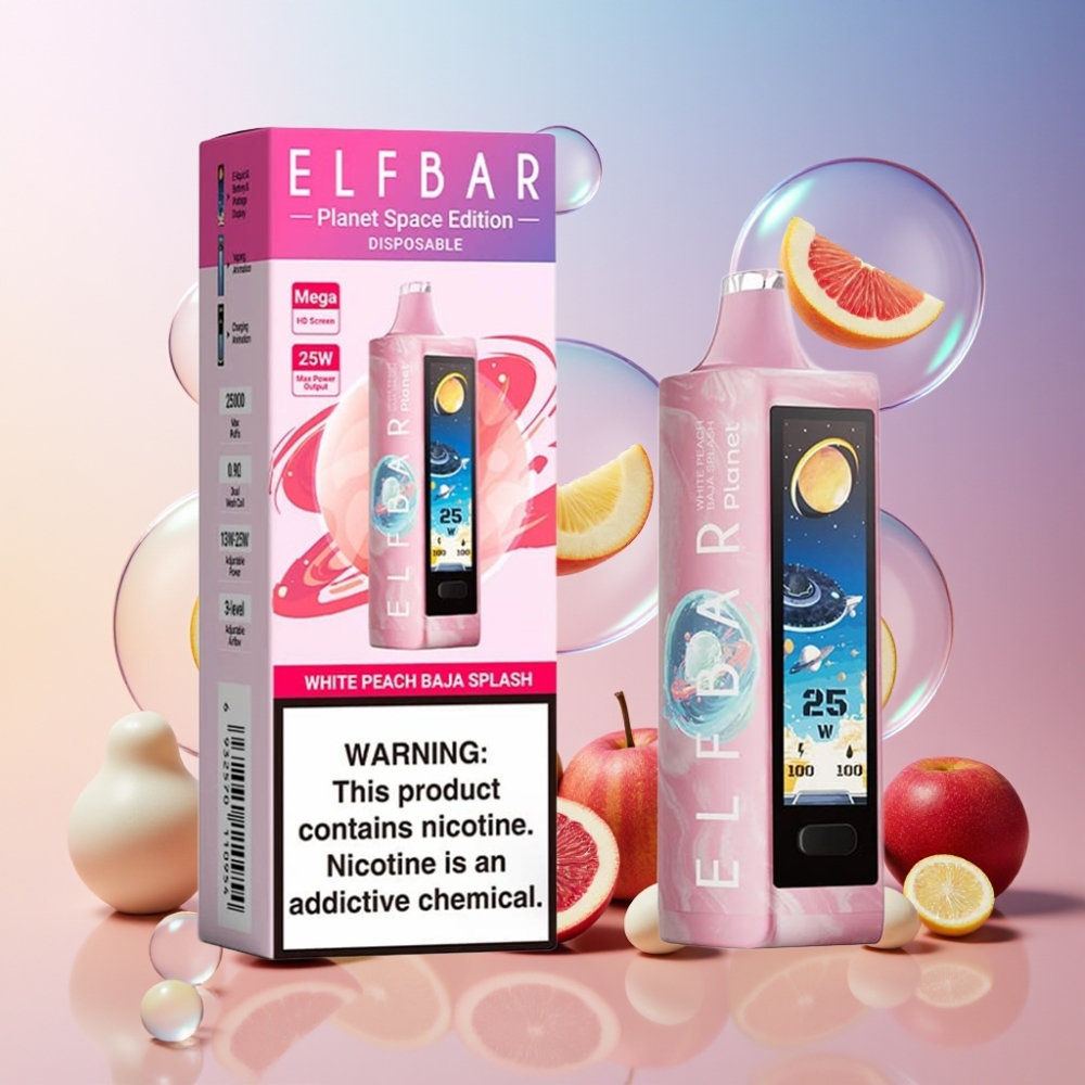 Elf Bar Planet 25000 Puffs Einweg-Vape Weißer Pfirsich Baja Splash - 5% Nikotin, 18ml, wiederaufladbar, Schweiz großhandel