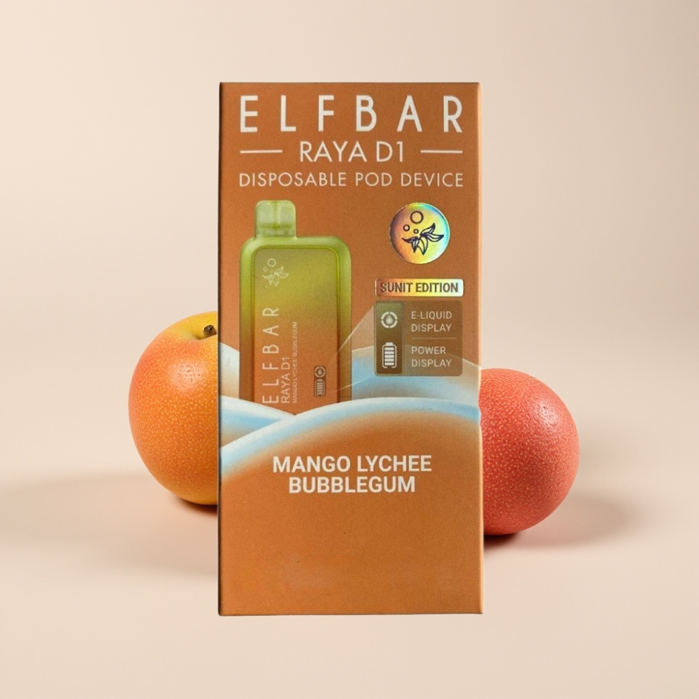 Elf Bar Raya D1 13000 Puffs Einweg-Vape Mango Litschi Bubblegum 18ml 650mAh Typ-C Schweiz Großhandel