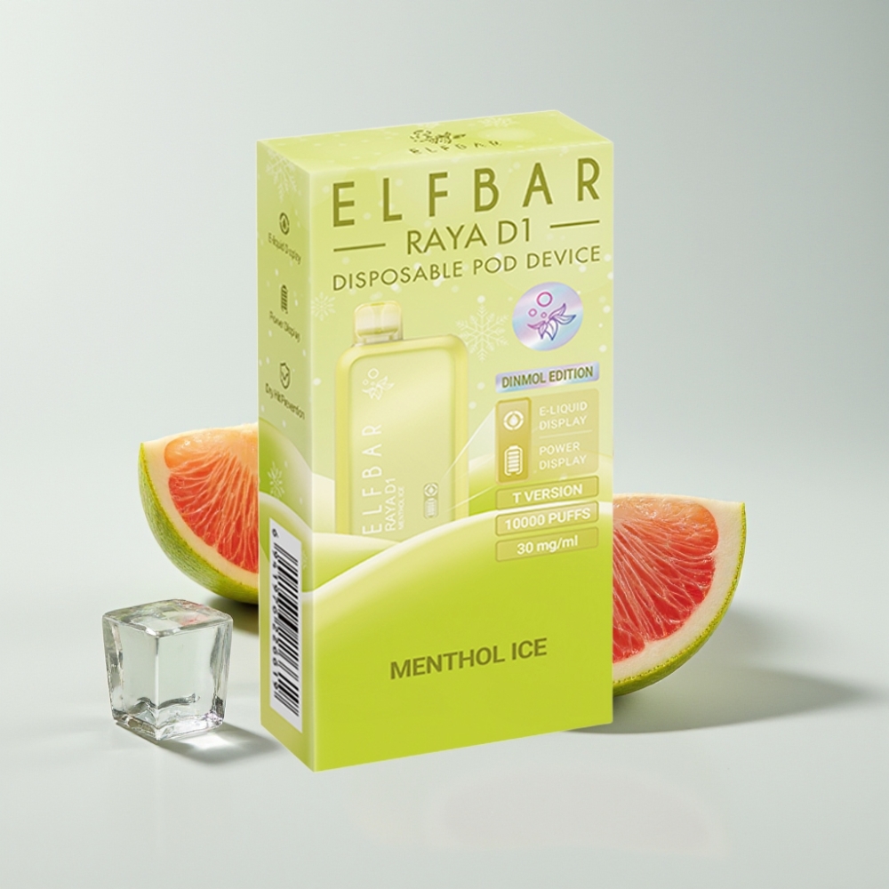 Elf Bar Raya D1 13000 Puffs Einweg-Vape Menthol Eis Schweiz Großhandel – 18ml, 650mAh, Typ-C Ladung