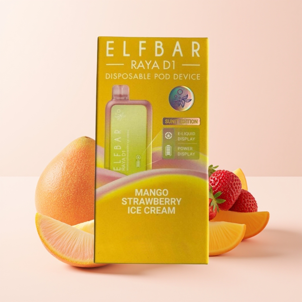 Elf Bar Raya D1 13000 Puffs Wegwerf-Vape Mango Erdbeer Eiscreme 18ml 650mAh Schweiz Großhandel