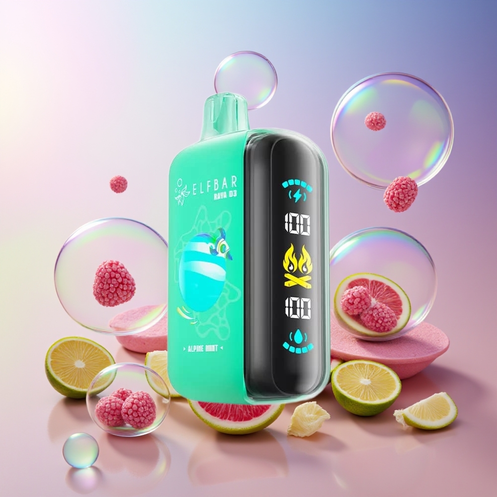 ELF BAR RAYA D3 25000 Puffs Einweg-Vape Alpenminze - 23ml, 5% Nikotin, 850mAh Akku, Schweiz Großhandel
