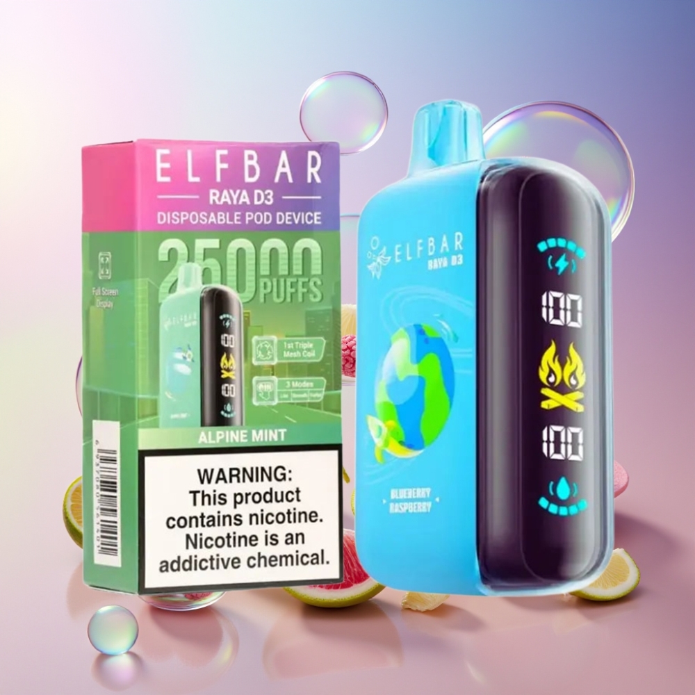 ELF BAR RAYA D3 25000 Puffs Einweg-Vape Alpenminze - 23ml, 5% Nikotin, 850mAh Akku, Schweiz Großhandel