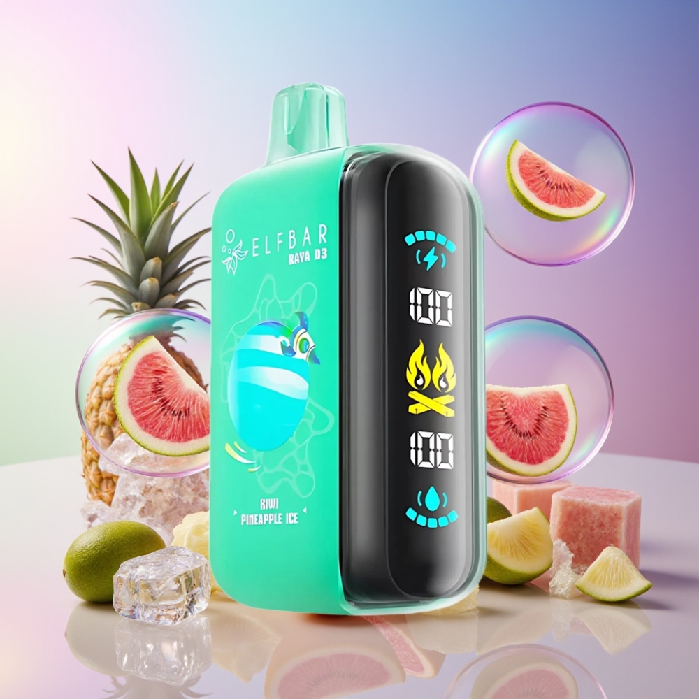 ELF BAR RAYA D3 25000 Puffs Einweg-Vape Kiwi-Ananas-Eis, 23ml, 5% Nikotin, 850mAh, Schweiz Großhandel