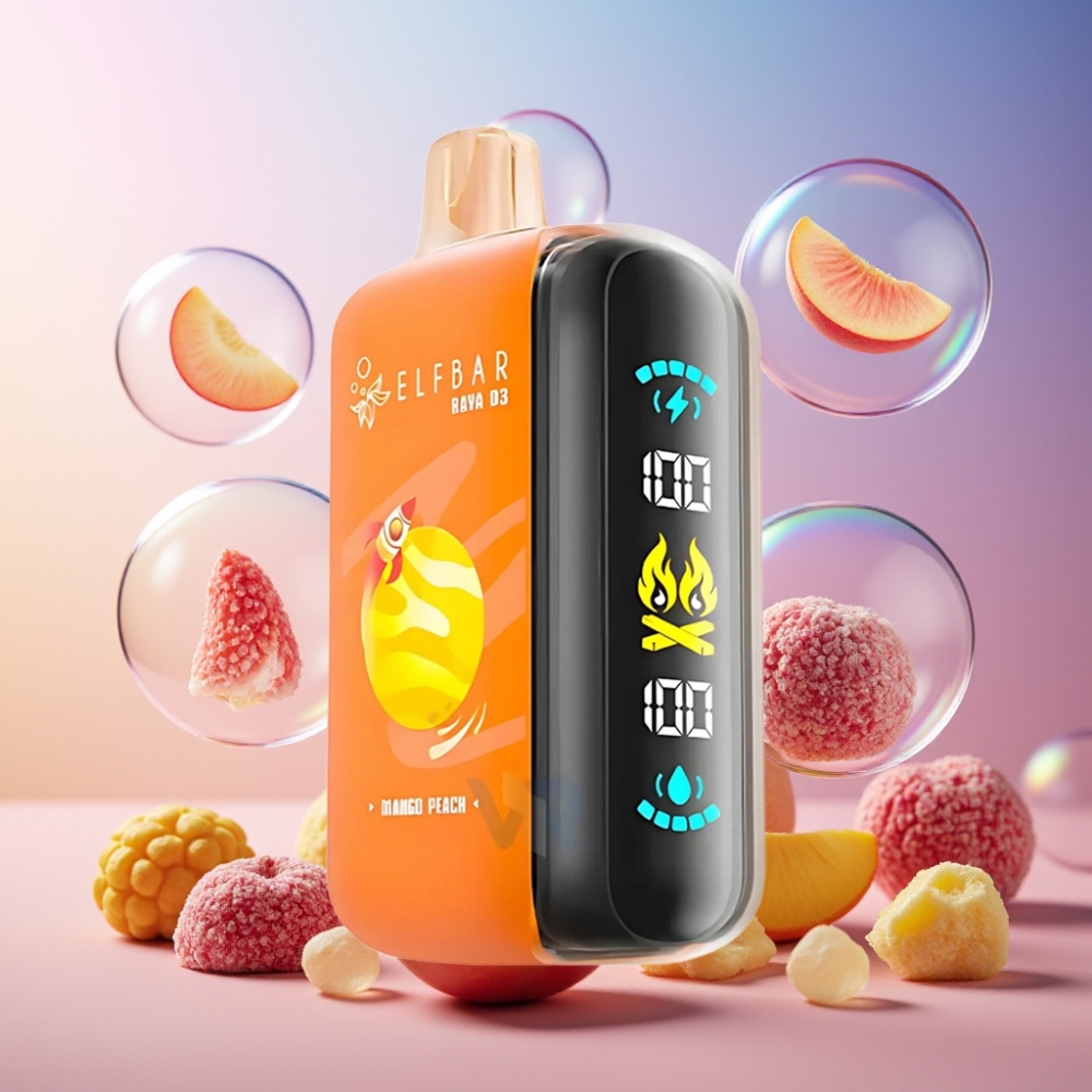 ELF BAR RAYA D3 25000 Puffs Einweg-Vape Mango Pfirsich, 23ml, 5%, 850mAh, Schweiz großhandel