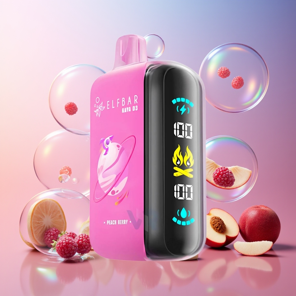 ELF BAR RAYA D3 25000 Puffs Einweg-Vape Pfirsich-Beere, 23ml E-Liquid, 850mAh Akku, Schweiz Großhandel