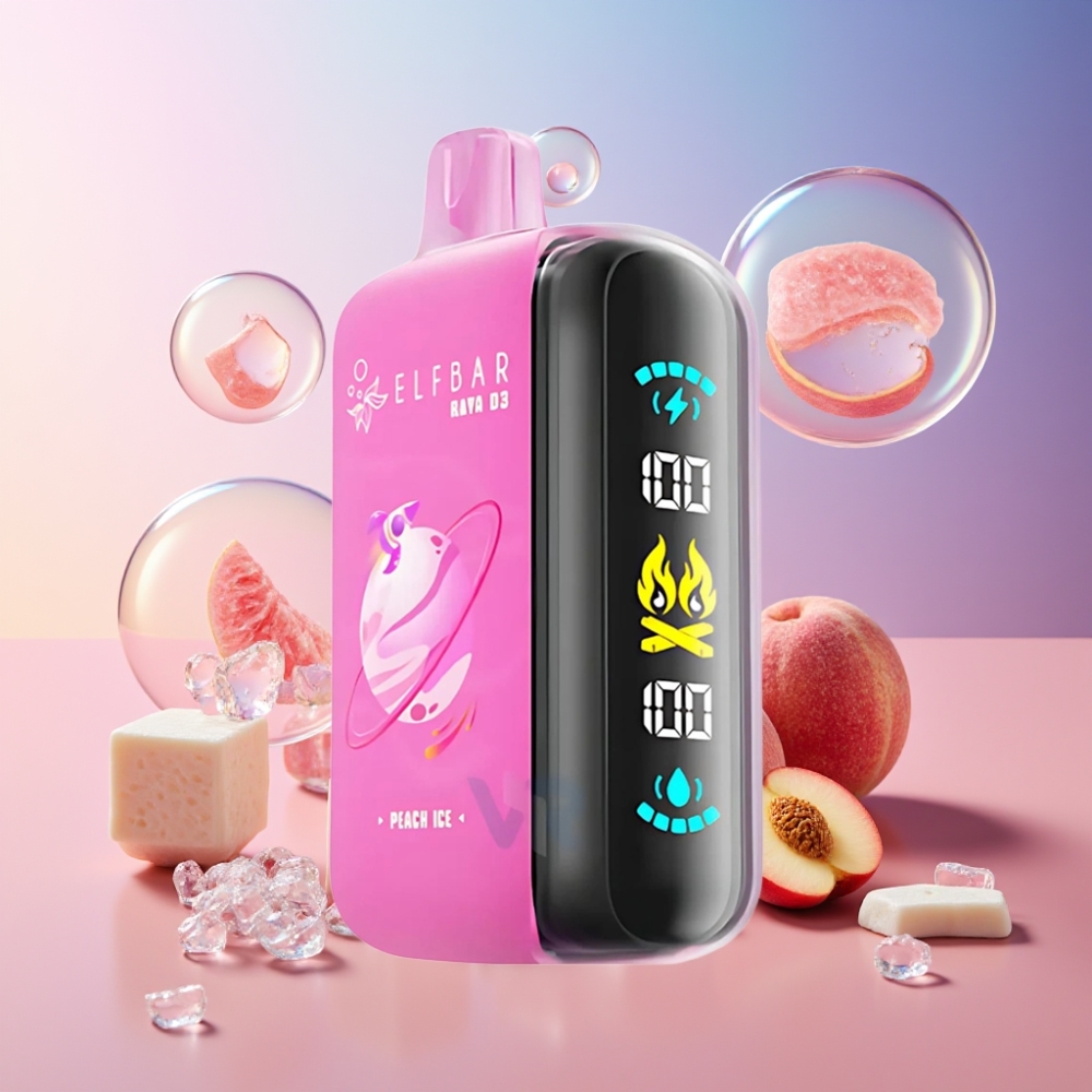 ELF BAR RAYA D3 25000 Puffs Einweg-Vape Pfirsich Eis, 23ml, 5% Nikotin, 850mAh, Schweiz Großhandel