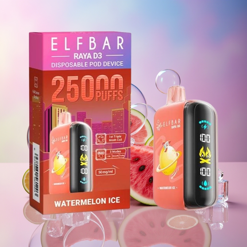 ELF BAR RAYA D3 25000 Puffs Einweg-Vape Wassermelone-Eis, 23ml, 5% Nikotin, Schweiz großhandel