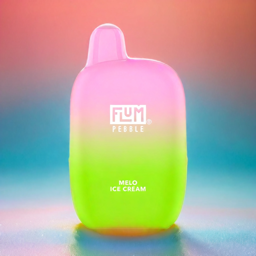 Flum Pebble 6000 Schweiz Großhandel - 10ml E-Liquid, 5% Nikotin, Mesh Coil, Typ-C Ladegerät, Melo Ice Cream Geschmack