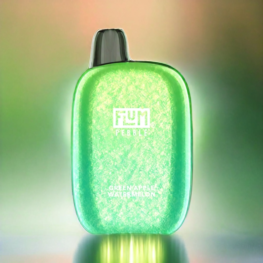 Flum Pebble 6000 Schweiz Großhandel – 6000 Züge, 10ml, 5% Nikotin, Typ-C-Ladegerät, Grüner Apfel Wassermelone