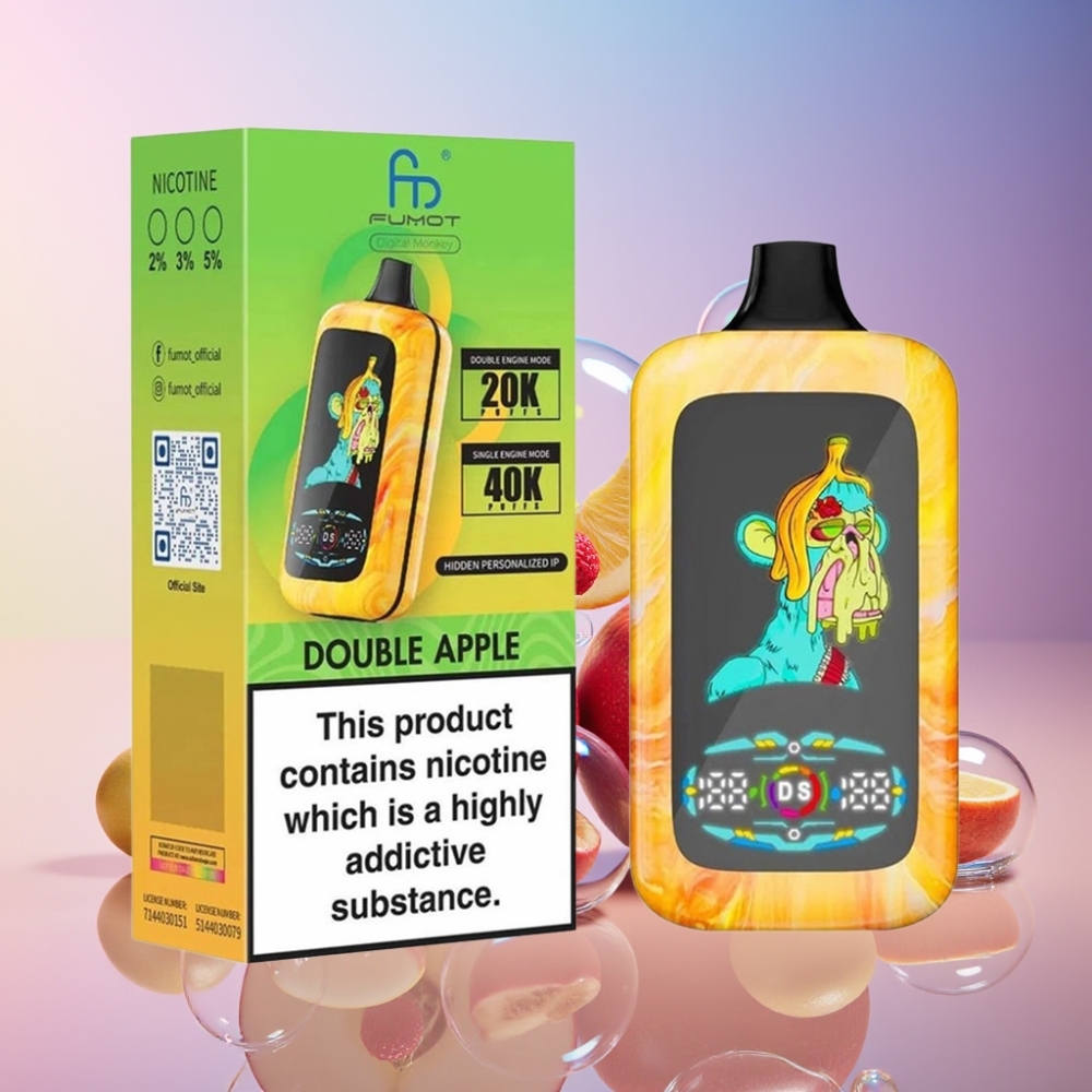 Fumot Digital Monkey 40000 Puffs Doppelapfel Schweiz Großhandel – Dual Engine Mode, Dual Mesh Coil, 850 mAh