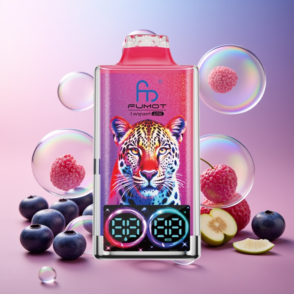 Fumot Leopard 40K Puffs Einweg-Vape Blaubeere Kirsche Cranberry – 700mAh, Dual Mesh, Typ-C-Ladung, Schweiz großhandel