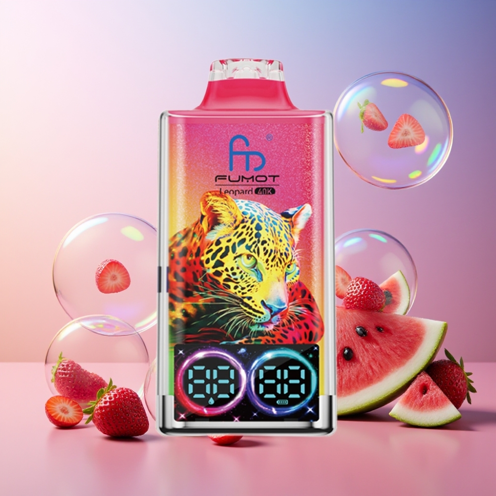 Fumot Leopard 40K Puffs Einweg-Vape Erdbeer-Wassermelone – 700mAh, Dual Mesh, Typ-C-Ladung, Schweiz Großhandel