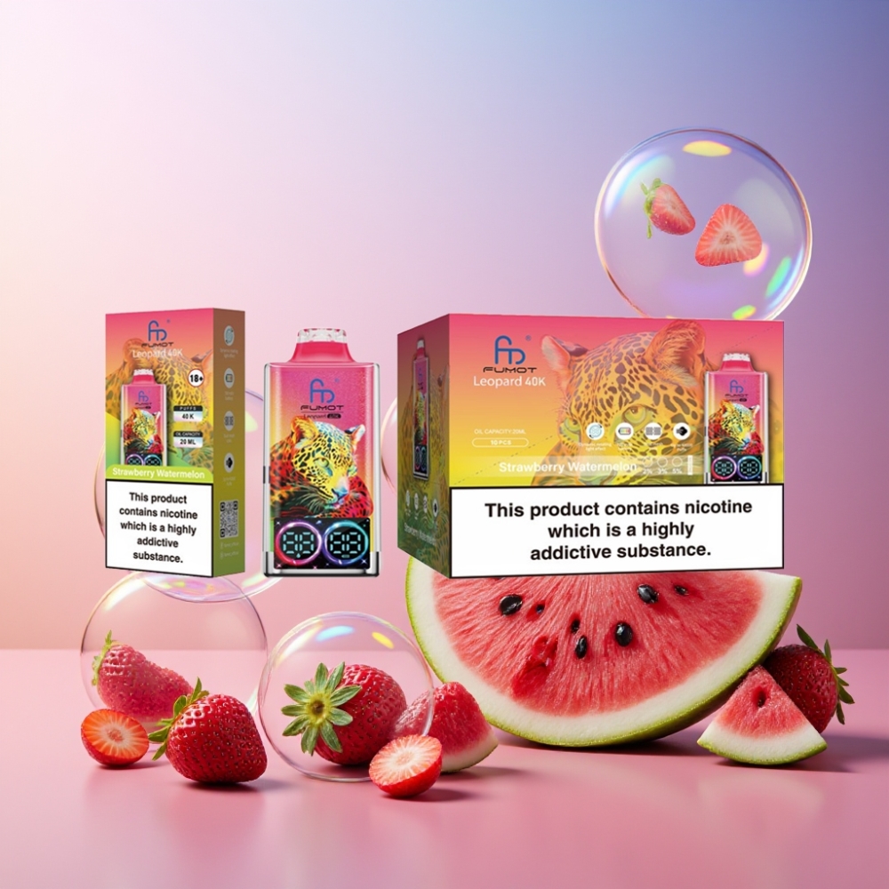 Fumot Leopard 40K Puffs Einweg-Vape Erdbeer-Wassermelone – 700mAh, Dual Mesh, Typ-C-Ladung, Schweiz Großhandel