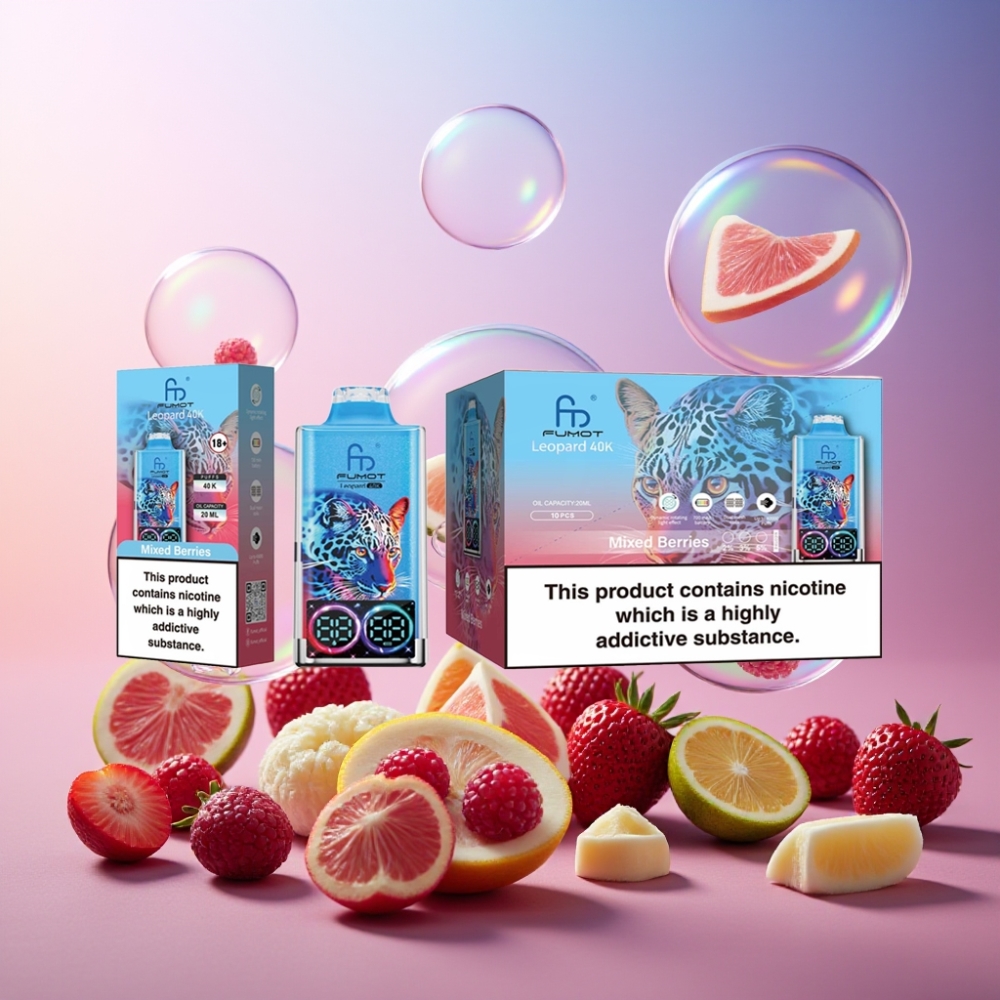 Fumot Leopard 40K Puffs Einweg-Vape Gemischte Beeren – 700mAh, Dual Mesh, Typ-C-Ladung, Schweiz Großhandel