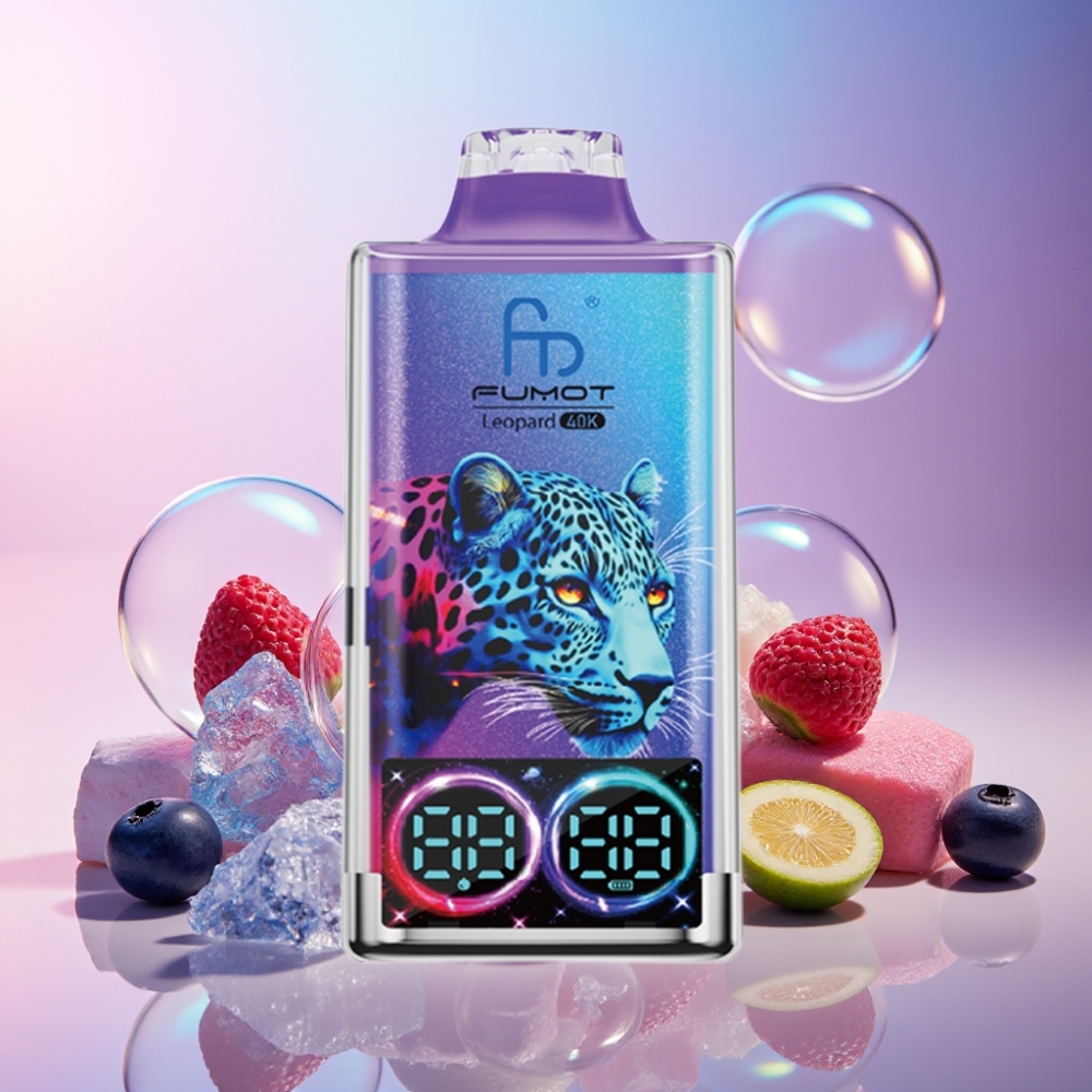Fumot Leopard 40K Puffs Einweg-Vape Heidelbeer-Eis – 5% Nicotine, 700mAh, Dual Mesh, Schweiz Großhandel